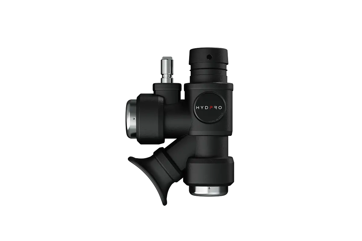 HYDPRO Power Q01 Code inflator side view with forged Code body geometry
