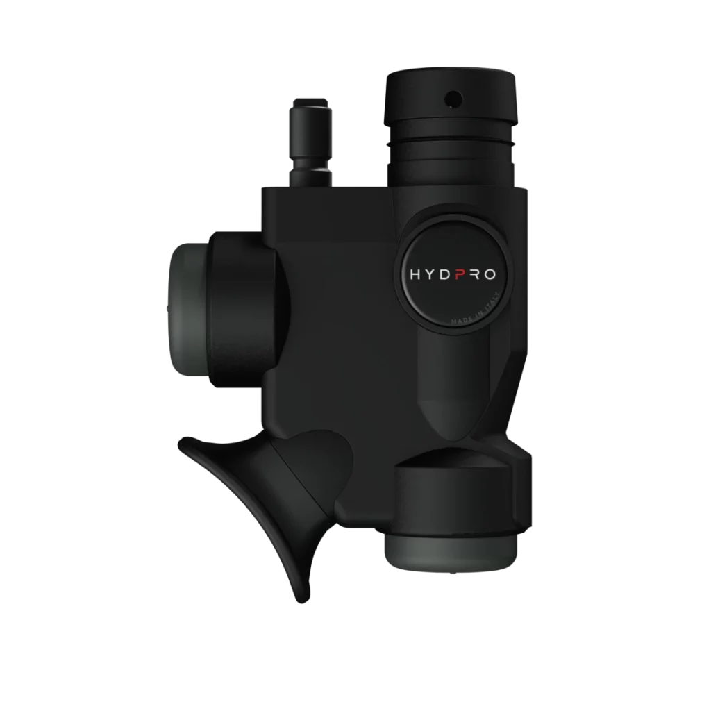HYDPRO Power Q01 Stout Military inflator side view with olive-green buttons
