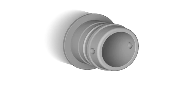 Classic profile construction with a cylindrical hose interface.