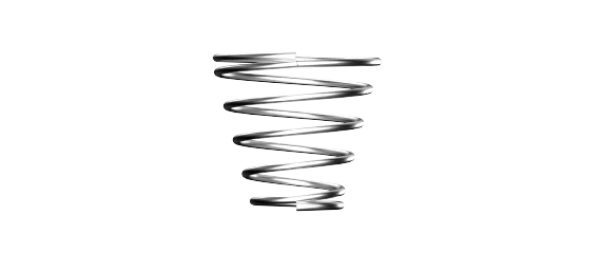 Tapered coil spring maximizes packaging efficiency and extends usable stroke for higher flow within a lower profile valve design.