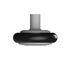 Driven seal exhaust. Poppet-retained O-ring, conical-seat sealing for improved stability.