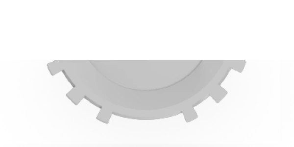 Sector profile with increased clearance geometry for higher capacity.