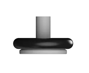 Body-seated O-ring, conical poppet interfaces with internal seat.